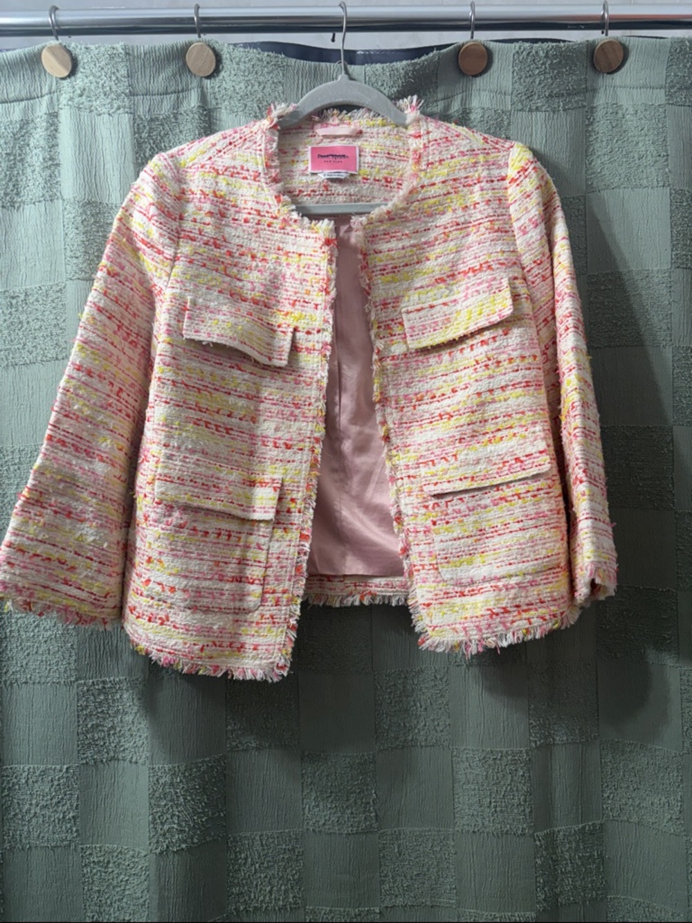 kate spade Pink Multi Bouclé Fringe Jacket - Picture 6 of 9